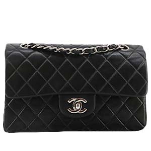 シャネル マトラッセ 23㎝ ラムスキン ブラック ショルダーバッグ