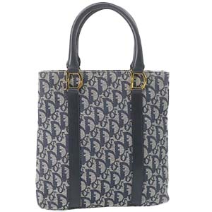 ディオール トロッター キャンバス レザー ネイビー トートバッグ