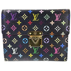 ルイ・ヴィトン モノグラム マルチカラー ポルトフォイユ コアラ ノワール 二つ折り 財布