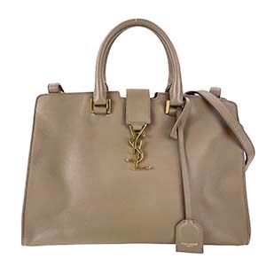 サンローラン ベイビーカバス カーフスキン ベージュ 2WAY ハンドバッグ