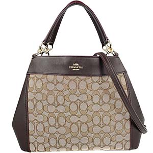 コーチ シグネチャー キャンバス レザー ベージュ ブラウン 2WAY ハンドバッグ