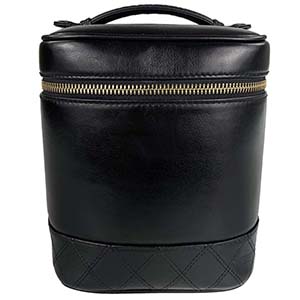 シャネル ビコローレ マトラッセ ラムスキン ブラック バニティ ハンドバッグ