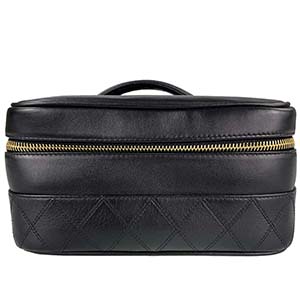 シャネル ビコローレ マトラッセ ラムスキン ブラック バニティ ハンドバッグ