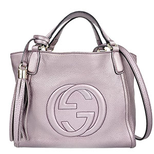 グッチ ソーホー フリンジ レザー パープル 2WAY トートバッグ