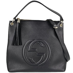 グッチ ソーホー フリンジ レザー ブラック 2WAY ショルダーバッグ