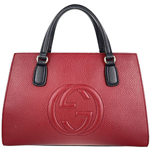 グッチ ソーホー レザー レッド ブラック 2WAY ハンドバッグ
