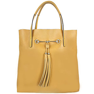 グッチ ホースビット 1955 レザー イエロー トートバッグ