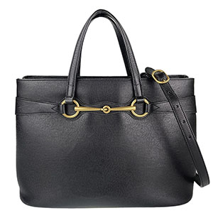 グッチ ホースビット 1955 レザー ブラック 2WAY トートバッグ