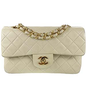 シャネル マトラッセ 23㎝ ラムスキン ベージュ ショルダーバッグ