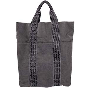 エルメス エールライン カバス キャンバス グレー トートバッグ