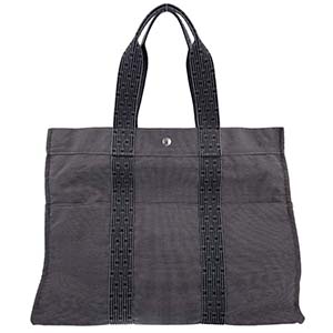 エルメス エールライン GM キャンバス グレー トートバッグ