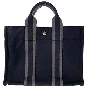 エルメス フールトゥ PM キャンバス ブラック トートバッグ