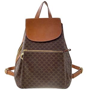 セリーヌ マカダム サークル PVC レザー ブラウン リュック