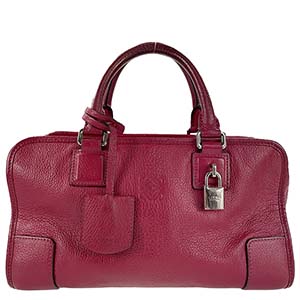 ロエベ アマソナ28 カーフスキン レッド ハンドバッグ