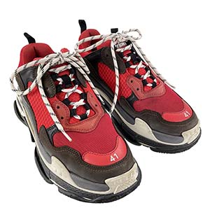 バレンシアガ トリプル S キャンバス ルージュ スニーカー