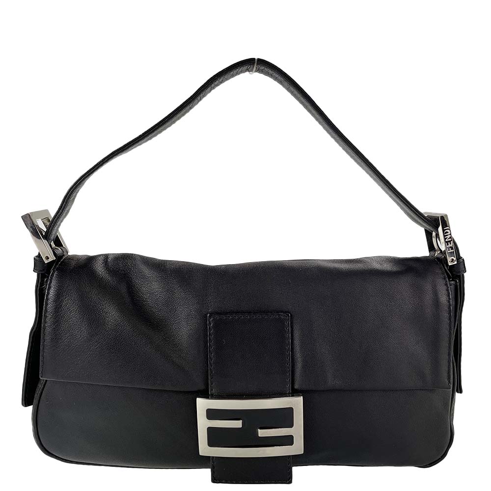 フェンディ マンマバゲット レザー ブラック ショルダーバッグ