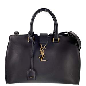 サンローラン ベイビーカバス カーフスキン ブラック 2WAY ハンドバッグ