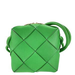 ボッテガ・ヴェネタ ミニ カセット カメラバッグ イントレチャート ラムスキン パラキート ショルダーバッグ