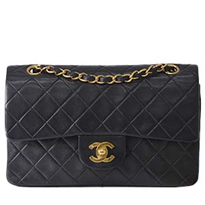 シャネル マトラッセ 23㎝ ラムスキン ブラック ショルダーバッグ