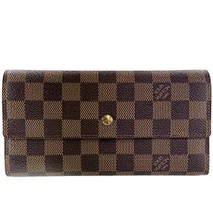 ルイ・ヴィトン ダミエ エベヌ ポルトフォイユ サラ ブラウン 長財布