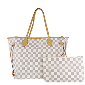 ルイ・ヴィトン ダミエ アズール ネヴァーフルMM ホワイト トートバッグ