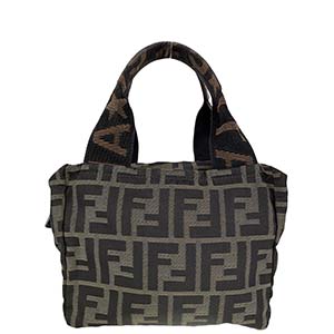 フェンディ ズッカ キャンバス ブラウン ハンドバッグ