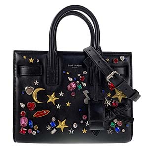 サンローラン サック ド ジュール カーフスキンブラック 2WAY ハンドバッグ