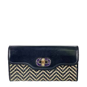 ブルガリ イザベラ ロッセリーニ レザー ブラック 長財布