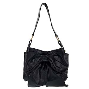 サンローラン サック ボウ レザー ブラック ショルダーバッグ