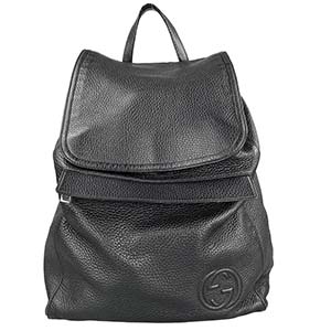 グッチ インターロッキングG レザー ブラック バックパック