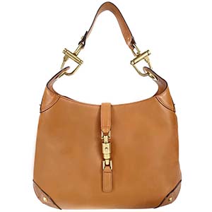 グッチ ジャッキー レザー ブラウン ショルダーバッグ