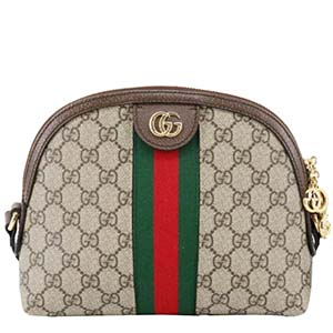 グッチ オフィディア GGスプリーム コーティング キャンバス レザー ベージュ ブラウン ショルダーバッグ