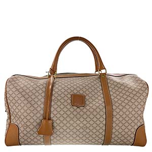 セリーヌ マカダム PVC レザー ベージュ ブラウン ボストンバッグ