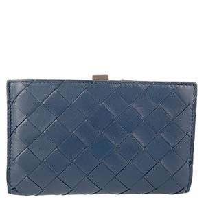 ボッテガ・ヴェネタ イントレチャート ラムスキン ブルー 財布