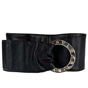 ブルガリ ロゴマニア レザー ブラック ベルト