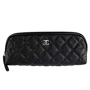 シャネル マトラッセ キャビアスキン ブラック ポーチ