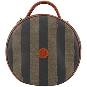 フェンディ ぺカン PVC レザー グリーン ブラック 2WAY ハンドバッグ