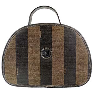 フェンディ  ぺカン PVC レザー グリーン ブラック ハンドバッグ