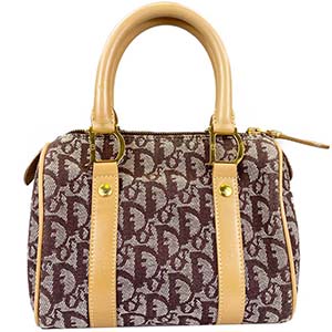 ディオール トロッター キャンバス レザー ベージュ ハンドバッグ