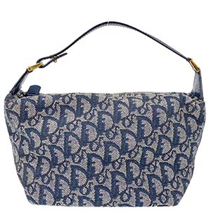 ディオール トロッター キャンバス レザー ネイビー ハンドバッグ