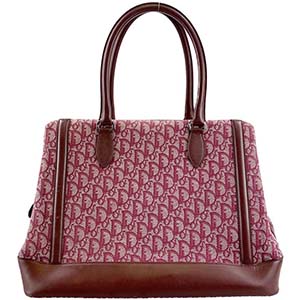 ディオール トロッター キャンバス レザー レッド トートバッグ