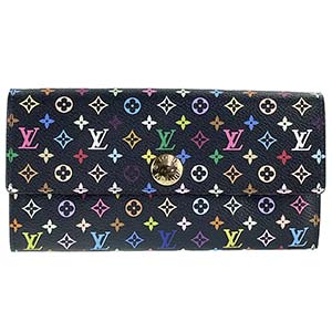 ルイ・ヴィトン モノグラム マルチカラー ポルトフォイユ サラ ノワール 長財布