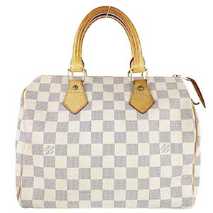 ルイ・ヴィトン ダミエ アズール スピーディ25 ホワイト ハンドバッグ