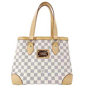 ルイ・ヴィトン ダミエ アズール ハムステッドPM ホワイト トートバッグ