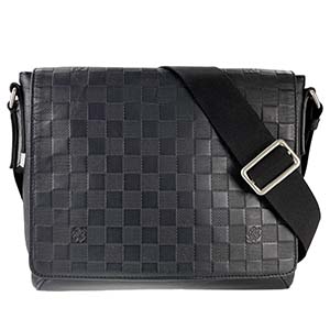 ルイ・ヴィトン ダミエ アンフィニ ディストリクトPM ブラック ショルダーバッグ