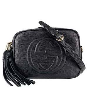 グッチ ソーホー ディスコバッグ フリンジ レザー ブラック ショルダーバッグ