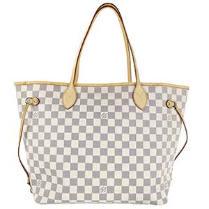 ルイ・ヴィトン ダミエ アズール ネヴァーフルMM ホワイト トートバッグ