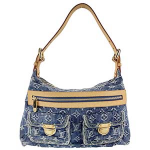 ルイ・ヴィトン モノグラム デニム バギーPM ブルー ショルダーバッグ