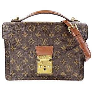 ルイ・ヴィトン モノグラム モンソー26 ブラウン 2WAY ハンドバッグ