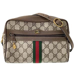 グッチ オールドグッチ シェリーライン PVC レザー ベージュ ブラウン ショルダーバッグ